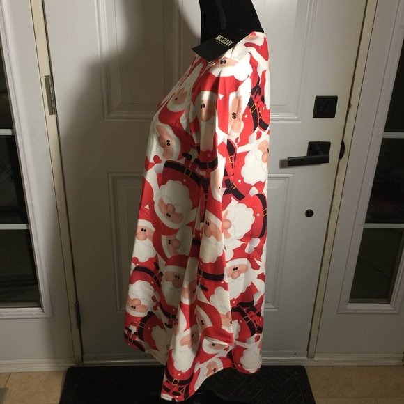 MISSLOOK Tunic Top M/L Holiday Santa Claus Chr… - Picture 3 of 16
